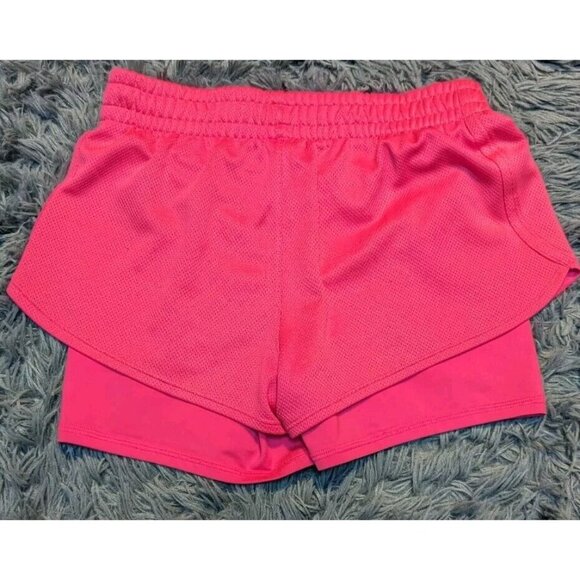 Under Armour Womens Pink Semi-Fitted Heatgear Athletic Running Shorts Lined XS-S - Picture 4 of 8